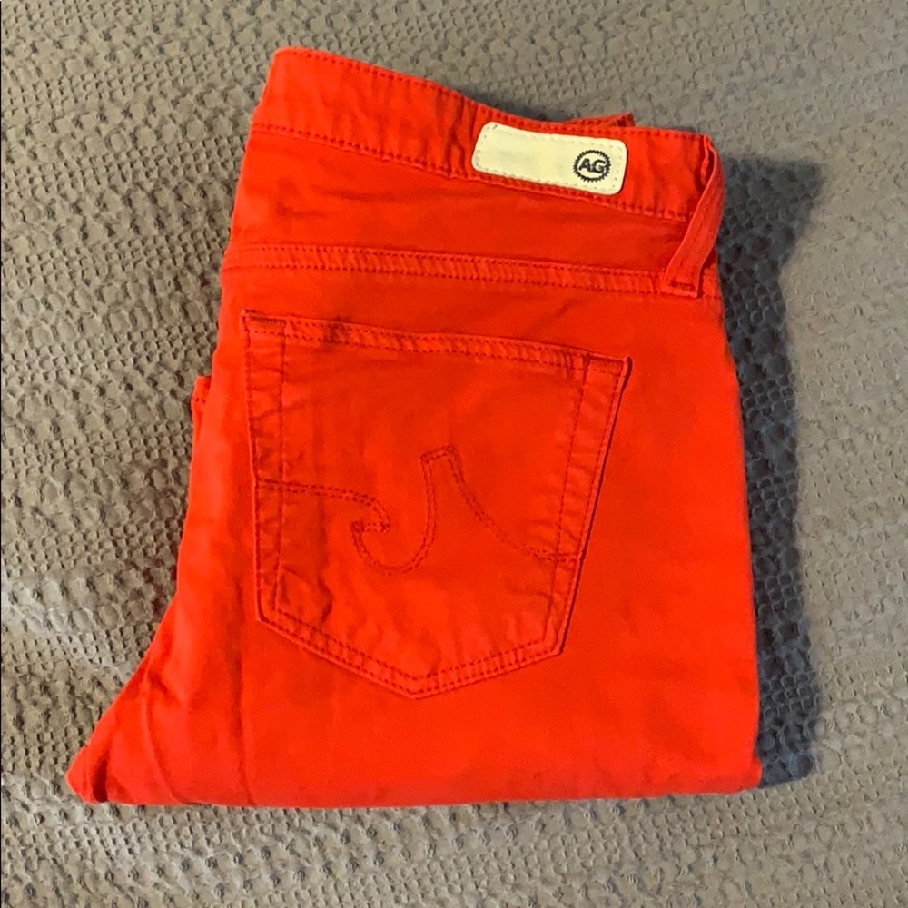 AG red skinny jeans